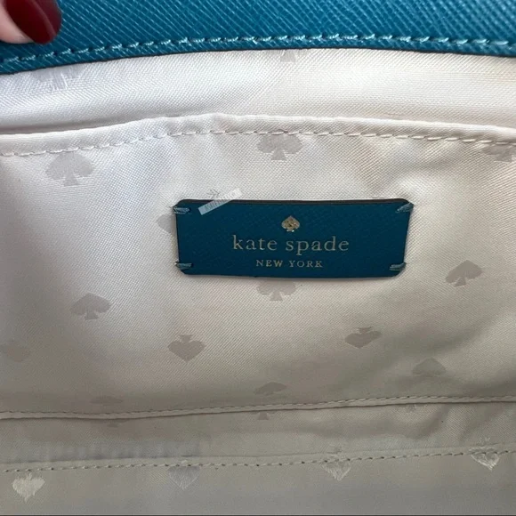 Kate Spade Carson Teal Blue Dark Peacock Convertible Chain Crossbody - Picture 7 of 9